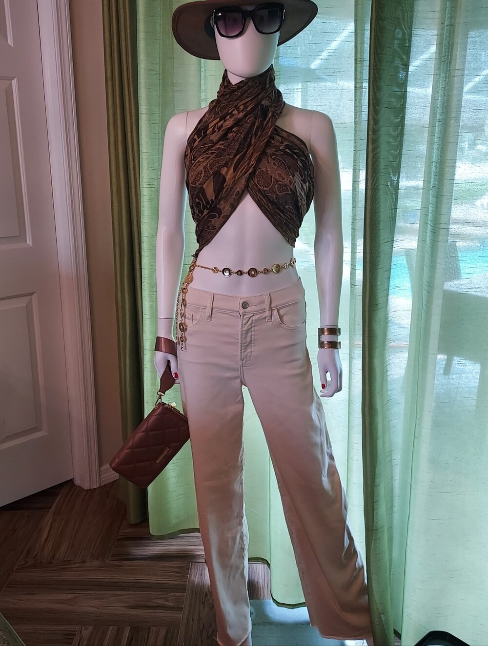 Express Cream Color Wide Leg Jeans - Women's Flare. Sz. 0 ( 25 X 31)